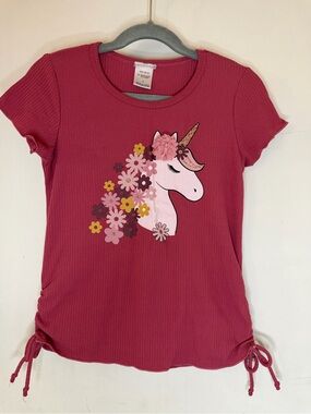 Kids Unicorn Floral Tee - Pink